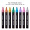 KINGART® Liquid Chalk Markers, Metallic Colors, Round & Chisel Tip, Set of 8